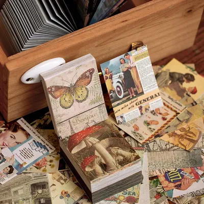 Journamm – lot de 400 cartes Kraft Vintage Van Gogh bloc-Notes papillon tournesol papeterie