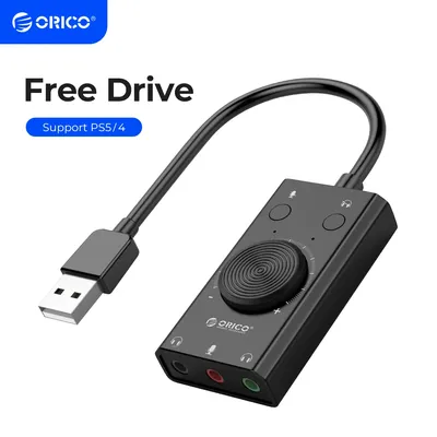 ORICO Carte son externe USB interface 3.5 mm jack audio microphone adaptateur laptop speaker