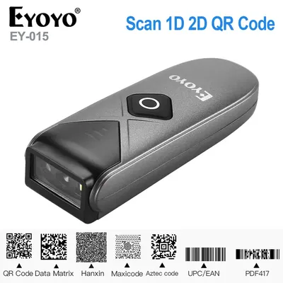 Eyoyo – Mini Scanner de codes à barres USB filaire Bluetooth sans fil 1D 2D QR PDF417 pour