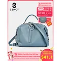 Zency-Sac à main en cuir véritable souple pour femme fourre-tout décontracté sac shopper initié