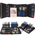 Ensemble de crayons de couleur et de croquis 144 pièces 72 pièces Kit d'outils d'art pour dessin