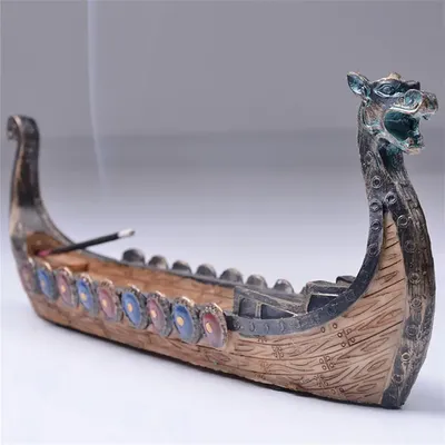 Brûleur d'encens rétro Dragon Boat porte-anciers d'encens design chinois traditionnel sculpté à