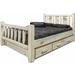 Loon Peak® Homestead Collection Lodge Pole Pine Storage Bed Wood in Gray/White | 47 H x 46 W x 87 D in | Wayfair EE80BD9C49A448238C0D780E843101C2