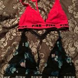Pink Victoria's Secret Intimates & Sleepwear | 2 Pink From V Secret Lace Bralettes | Color: Black/Red | Size: S