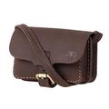 MIKA 28073222 - Schultertasche aus Echt Leder/Sattelleder, Damen Handtasche mit unterteiltem Hauptfach, Ledertasche für Frauen, Umhängetasche in braun, Lederhandtasche ca. 15 x 5 x 11 cm