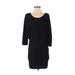 H&M Casual Dress - Sweater Dress Crew Neck 3/4 Sleeve: Black Dresses - Women's Size X-Small