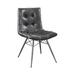 17 Stories Bayle Tufted Side Chair in Charcoal Faux Leather/Upholstered in Black/Gray | 4.75 H x 19 W x 24 D in | Wayfair