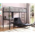 Everton Twin Metal Platform Loft Bed w/ Built-in-Desk by Mason & Marbles Upholstered in Black | 69.25 H x 42 W x 78.5 D in | Wayfair