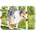 Red Barrel Studio® Gray & White Australian Shepherd Rectangle Glass Cutting Board Glass | 0.15 H x 15.38 W x 11.25 D in | Wayfair