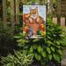 Red Barrel Studio® Ginger Cat In Pot by Debbie Cook 2-Sided Garden Flag, Polyester in Orange/Brown | 15 H x 11 W in | Wayfair