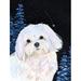 Red Barrel Studio® Starry Night Maltese 2-Sided Polyester 40 x 28 in. House Flag in Black/Gray | 40 H x 28 W in | Wayfair