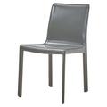Union Rustic Aleczander Side Chair Faux Leather/Wood/Upholstered in Gray | Wayfair EA710E18628E487E9156EC138A5DBBEF