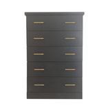 Latitude Run® Monowi Oslo 5 Drawer 34" W Chest Wood in Blue | 48 H x 34 W x 18 D in | Wayfair A487EB96D61D41059B27B53520729F79