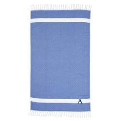 Winston Porter Privette Personalized Pestemal 100% Turkish Cotton Beach Towel Turkish Cotton in Gray/Blue | Wayfair