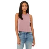 Bella + Canvas 6682 Women's Racerback Cropped Tank Top in Heather Orchid size XL | Cotton/Polyester Blend B6682, BC6682