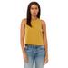 Bella + Canvas 6682 Women's Racerback Cropped Tank Top in Heather Mustard size Large | Cotton/Polyester Blend B6682, BC6682