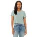 Bella + Canvas B8882 Women's Flowy Cropped T-Shirt in Dusty Blue size Medium | Polyester Blend 8882