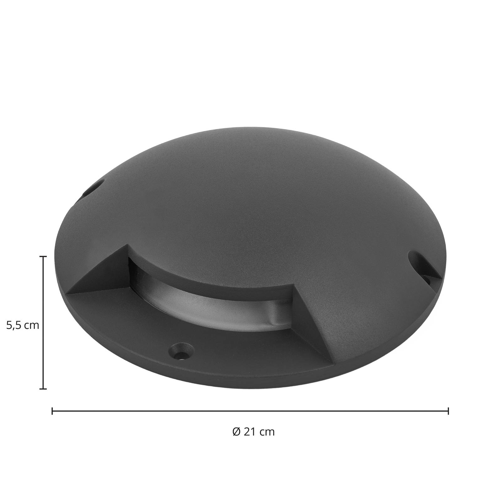 Lindby LED-Bodenstrahler Cormac, 1-flammig, Ø 21 cm, IP67 Cormac, schwarz, Aluminium, Modern, LED Außenleuchte