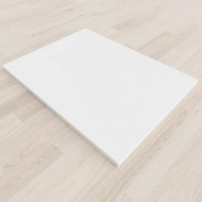 Smc Duschwanne Duschtasse mit Anti-Rutsch Flach mit Steinoptik Weiss inkl. Ablaufgarnitur 120x90 cm Image