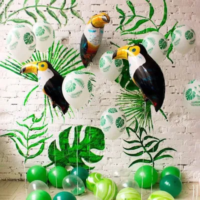 Décorations de fête d'anniversaire pour enfants ballons en cuir chevelu de fête dans la jungle