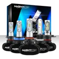Nighteye Led H4 H7 H8 H9 H11 8000LM 50W 6500K phares de voiture LED feux de brouillard blancs 9005