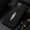 Coque de téléphone en cuir véritable Stingray coque de luxe pour iPhone 15 12 13 14 Pro Max 15Pro