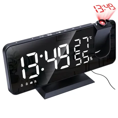 Réveil numérique à projection radio FM température humidité répétition horloge de table de