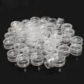 50 pièces 2.5ML boîte de rangement en plastique transparent bijoux perle petit conteneur rond pots