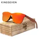 KINGSEVEN-Lunettes de soleil polarisées sans monture en bois pour homme et femme monture carrée