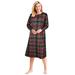 Plus Size Women's Long-Sleeve Henley Print Sleepshirt by Dreams & Co. in Classic Red Plaid (Size 7X/8X) Nightgown