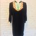 Anthropologie Dresses | Hoss Intropia Knit Mini Shift Dress Sequin Neck M | Color: Black | Size: M