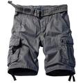 MUST WAY Men's Casual Cotton Twill Cargo Shorts Multi Pocket Loose Fit Work Shorts 8062 Gray 36