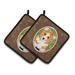 Red Barrel Studio® Corgi Patterned Potholder Polyester in Brown/White | 7.5 W in | Wayfair 98E234B0F74D4C569A26107E3DFBF26C