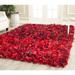 Red 72 x 1.5 in Indoor Area Rug - Bungalow Rose Godsey Handmade Shag Area Rug Polyester/Cotton | 72 W x 1.5 D in | Wayfair BNRS3433 37502388