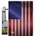 The Holiday Aisle® Bangor Steel of Pride American Flag 2-Sided Polyester 18.5 x 13 in. Flag Set in Blue/Indigo/Red | 18.5 H x 13 W in | Wayfair