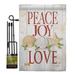 The Holiday Aisle® Kalig Peace Joy Love Winter Christmas Impressions 2-Sided Polyester 19 x 13 in. Flag Set | 18.5 H x 13 W in | Wayfair