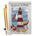 Breakwater Bay Kirts Lighthouse Shore Beach Impressions Decorative Vertical 2-Sided 40 x 28 in. Flag Set in Gray | 40 H x 28 W x 1 D in | Wayfair