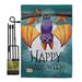 The Holiday Aisle® Catelyn Happy Halloween Bat Fall Impressions Decorative 2-Sided Polyester 19 x 13 in. Garden flag in Brown/Green | Wayfair