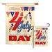 The Holiday Aisle® Totman Happy 4th Americana Fourth of July Impressions 2-Sided Polyester 2 Piece Flag Set in Red | 28 H x 18.5 W in | Wayfair