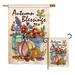 The Holiday Aisle® Rowling Autumn Blessings Fall Harvest & 2-Sided Polyester 2 Piece Flag Set in Brown | 28 H x 18.5 W in | Wayfair