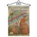 August Grove® Cayman Bunnies w/ Umbrella 2-Sided Burlap 19 x 13 in. Garden Flag in Gray | 18.5 H x 13 W x 1 D in | Wayfair