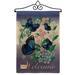 August Grove® Minorca Butterflies 2-Sided Burlap 19 x 13 in. Garden Flag in Black | 18.5 H x 13 W x 0.1 D in | Wayfair