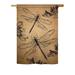 August Grove® Karleigh Dragonfly Burlap 2-Sided Polyester House/Garden Flag Metal in Black/Brown | 40 H x 28 W in | Wayfair