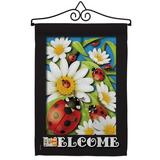 August Grove® Gao Ladybug Heaven 2-Sided Polyester 19 x 13 in. Flag Set in Black/Gray | 18.5 H x 13 W x 1 D in | Wayfair