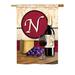 Fleur De Lis Living Mcgary Wine Monogram 2-Sided Polyester House Flag in Red | 18.5 H x 13 W in | Wayfair EA5CE39D62714460B22040A44B6F7AD0