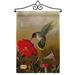 August Grove® Lantie Ruby Hummingbird 2-Sided Burlap 19 x 13 in. Garden Flag in Brown | 18.5 H x 13 W x 0.1 D in | Wayfair
