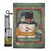 The Holiday Aisle® Kachazun Winter Friends Wonderland Impressions 2-Sided Polyester 19 x 13 in. Flag Set in Black/Brown/Green | Wayfair