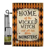 The Holiday Aisle® Barrow Wicked Home Fall Halloween Impressions Decorative 2-Sided Polyester 19 x 13 in. Flag Set | 18.5 H x 13 W in | Wayfair