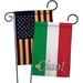 Trinx 2 Piece Italian Flags of the World Nationality Impressions Decorative Vertical 2-Sided Flag Set in Green/Red | 18.5 H x 13 W in | Wayfair