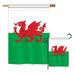 Trinx Wales of the World Nationality Impressions Decorative Vertical 2-Sided Polyester 2 Piece Flag Set in Green/Red | 28 H x 18.5 W in | Wayfair